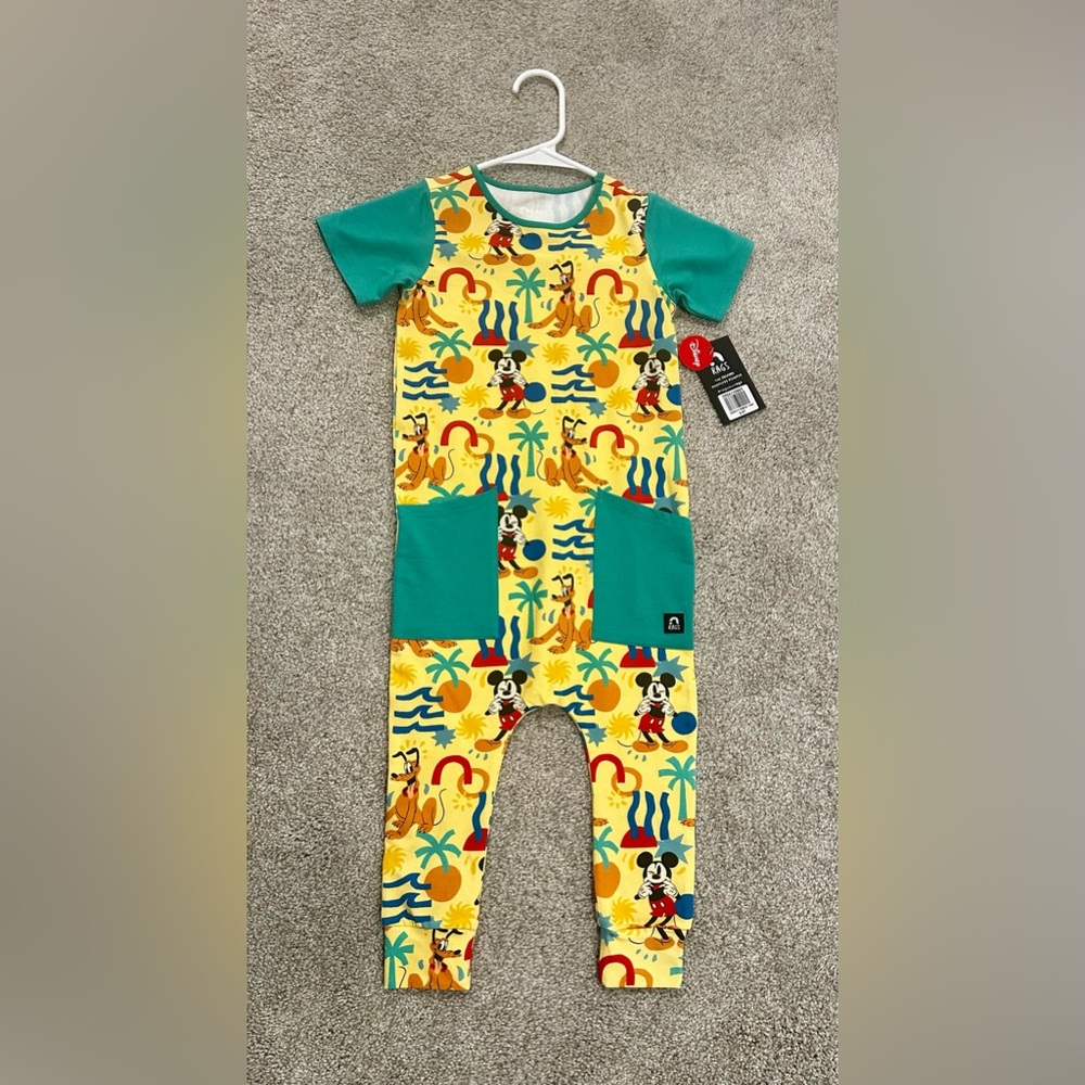 Rags to Raches Kid’s Disney Mickey Romper - 3/4Y NWT